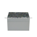 CPA-WPSBXS New Zealand Paua Shell Jewelry Box with White Paint Smallest